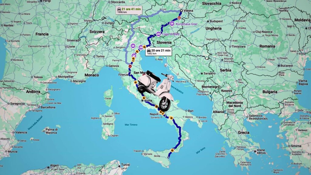 viaggio di Fabio dall'austria alla Sicilia